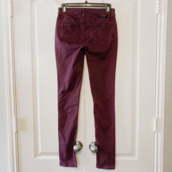 Mavi Gold Woman’s Alexa Mid Rise Skinny Burgundy Pants Size 25 - Picture 1 of 13